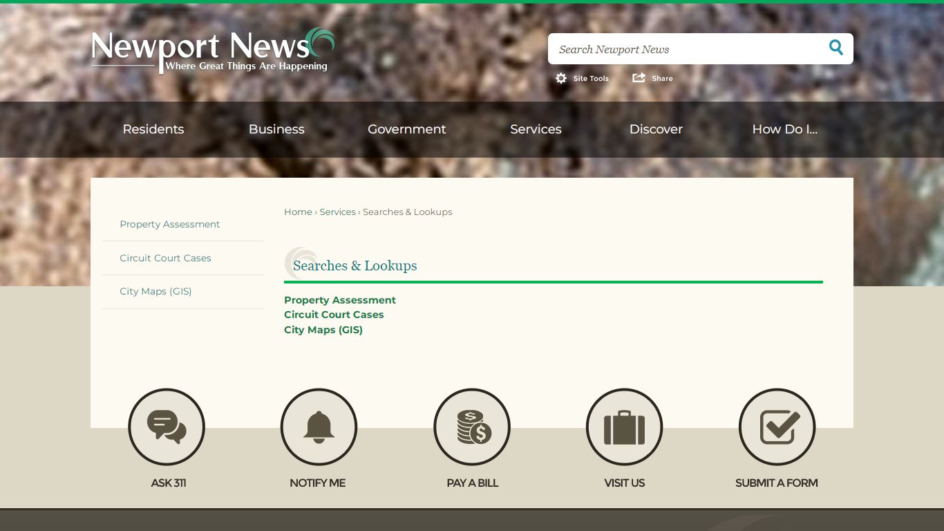 Searches & Lookups | Newport News, VA - Official Website